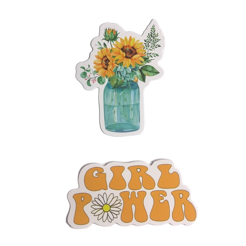 2 Piece Flower Vinyl Stickers